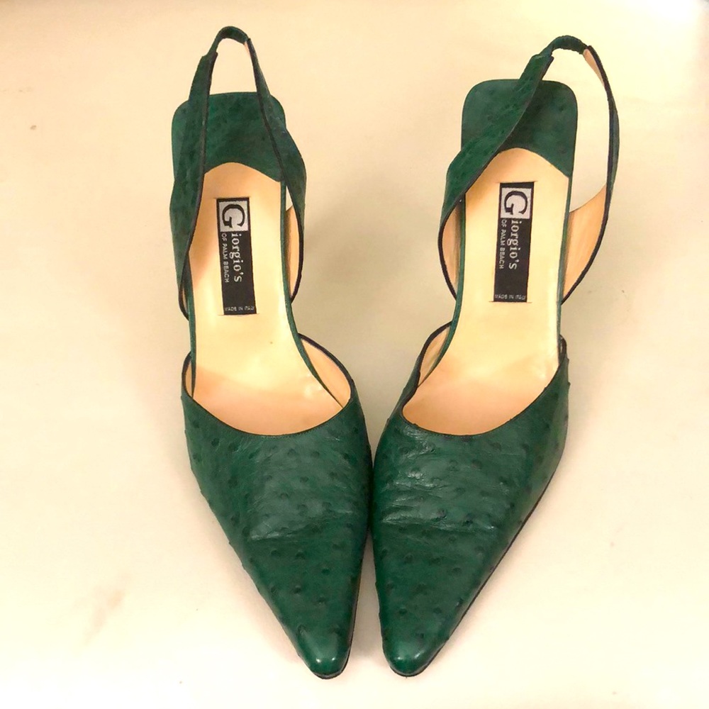 Ostrich slingbacks by Giorgio’s of Palm Beach!!!